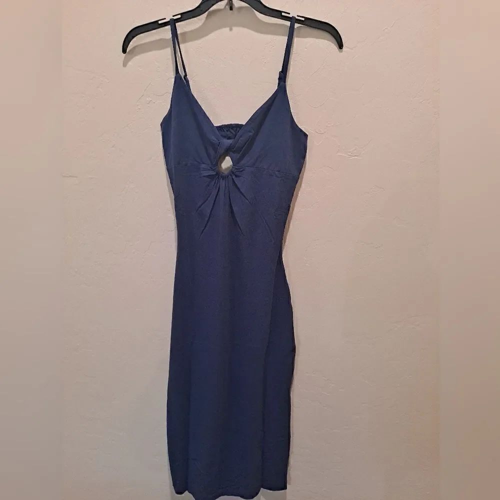NWT Bobi LA Ink Blue Twist Keyhole Bodycon Dress XTRA SMALL